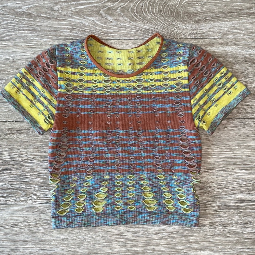 Short Sleeve Knit Crop Top